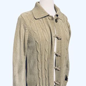 Vintage Cardigan Sweater Cable Knit Long Sleeve Pastel Color